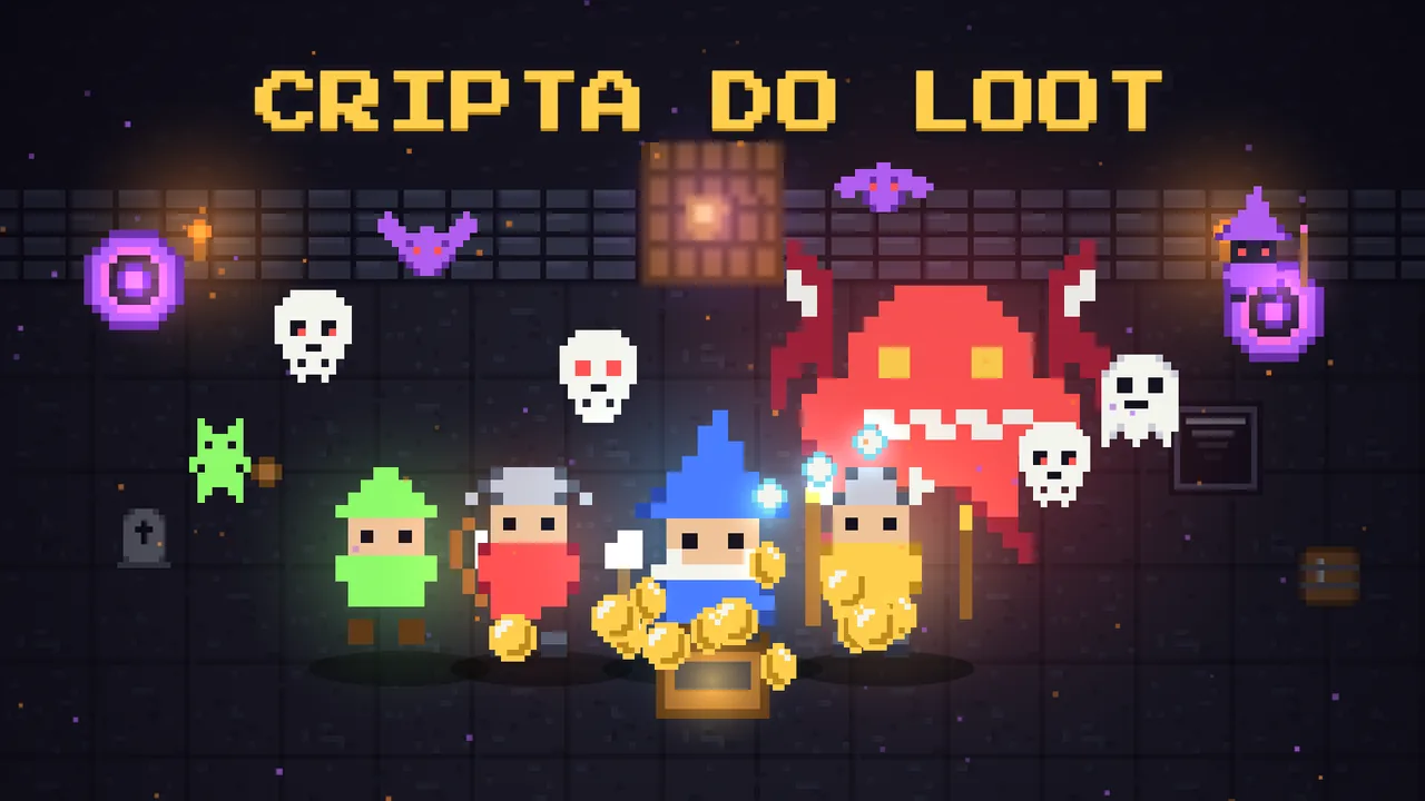Cripta do Loot — os quatro heróis diante do Demônio da Cripta