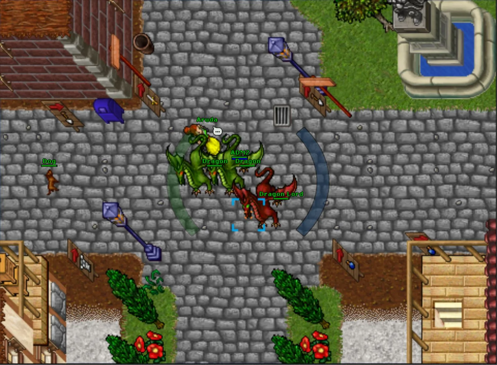 Gameplay do Tibia Havek — servidor de Tibia OT rodando no navegador, protocolo 15.11